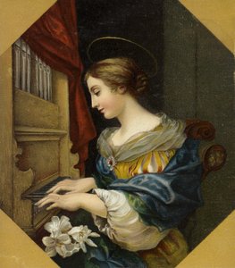 Saint Cecilia playing the organ  by Carlo Dolci